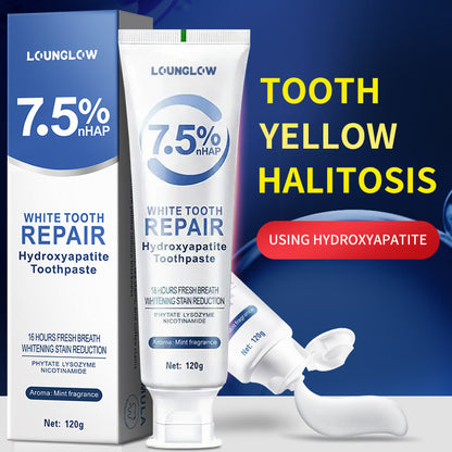 🔥Final 12 Hours: 59%OFF🎁 Lounglow WHITE TOOTH REPAIR Hydroxyapatite Toothpaste  💎 Your Smile, Naturally Brighter!