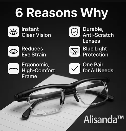 【ADJUSTABLE FOCUS GLASSES】See Every Moment Clearly With Alisanda!