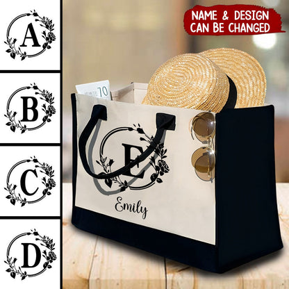 Personalized Monogram Canvas Bag - Gift For Girlfriend, Wife