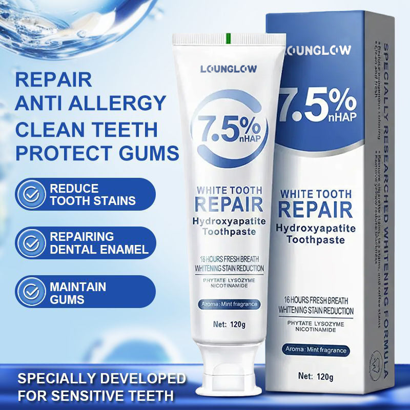 🔥Final 12 Hours: 59%OFF🎁 Lounglow WHITE TOOTH REPAIR Hydroxyapatite Toothpaste  💎 Your Smile, Naturally Brighter!