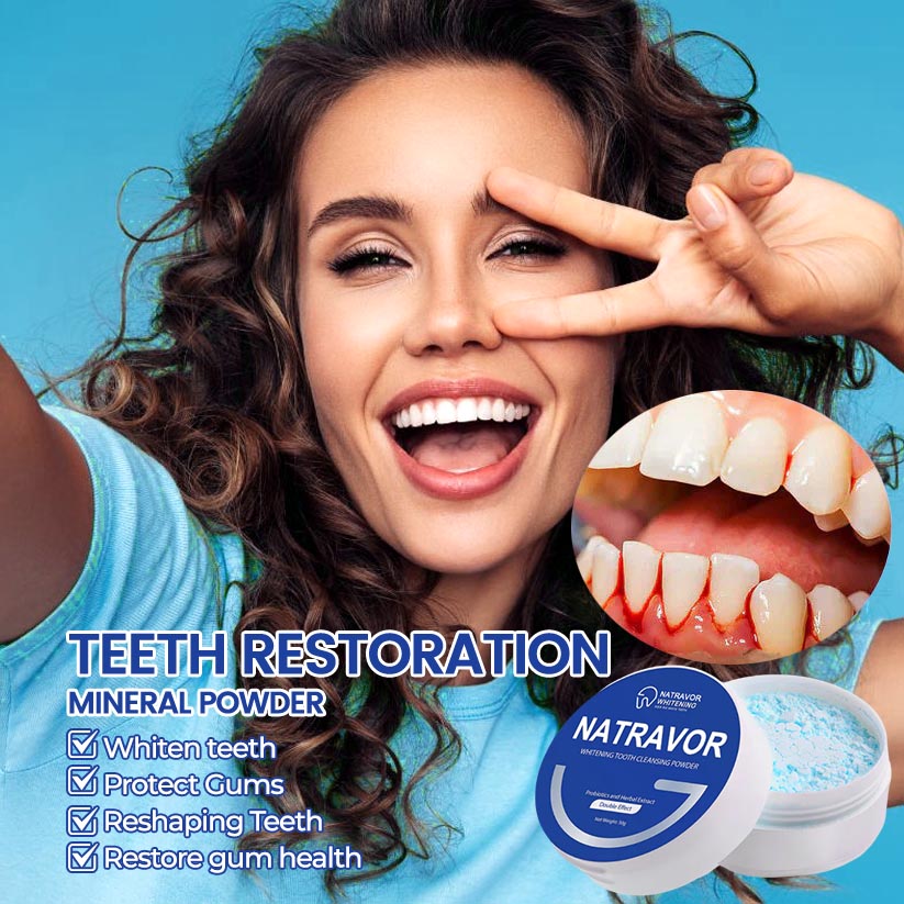 Natravor™ Whitening Tooth Cleansing Powder 🦷Obtain American Dental Association (ADA) Certification (Treats periodontitis and mouth ulcers, prevents tooth loss, and repairs gum recession)