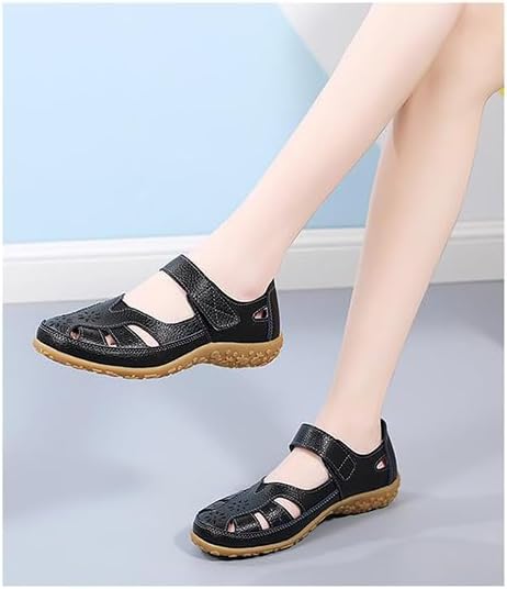 Women's hollow soft leather breathable moccasins sandals