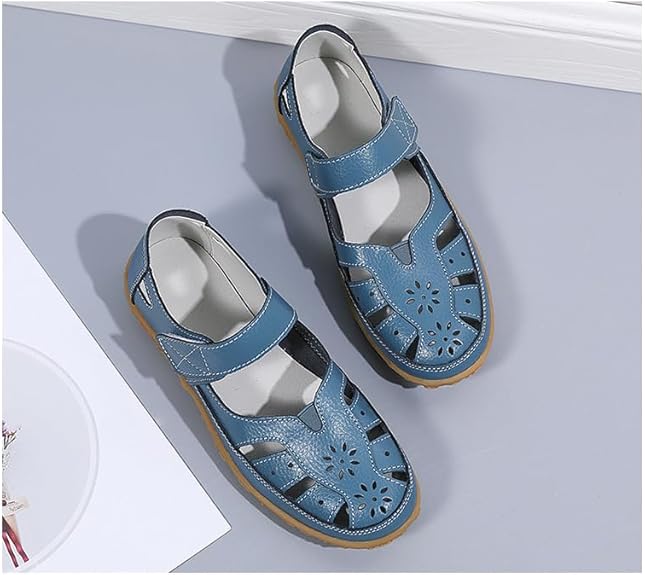 Women's hollow soft leather breathable moccasins sandals