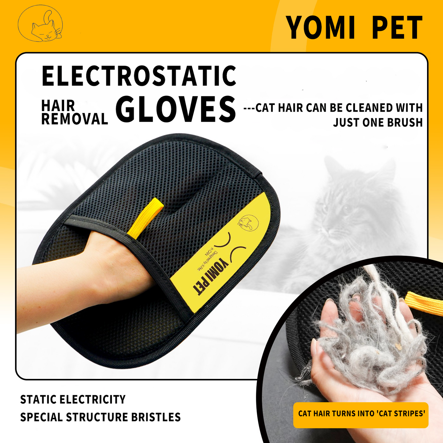 YOMI PET Pet hair cleaning gloves