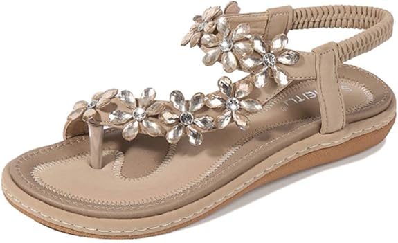 WOMEN'S LIGHTWEIGHT FLOWERS CLIP TOE SANDALS