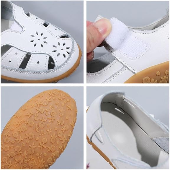 Women's hollow soft leather breathable moccasins sandals