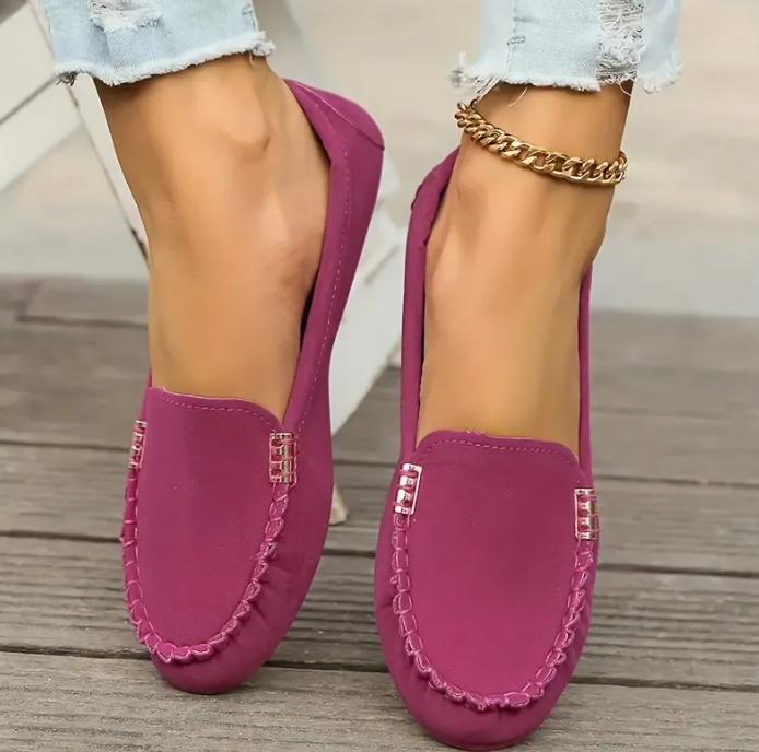 🔥Hot Sale🔥Orthowalk's Round-Toe Flats,Breathable Orthopedic Slip On Walking Shoes