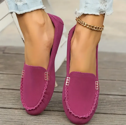 🔥Hot Sale🔥Orthowalk's Round-Toe Flats,Breathable Orthopedic Slip On Walking Shoes