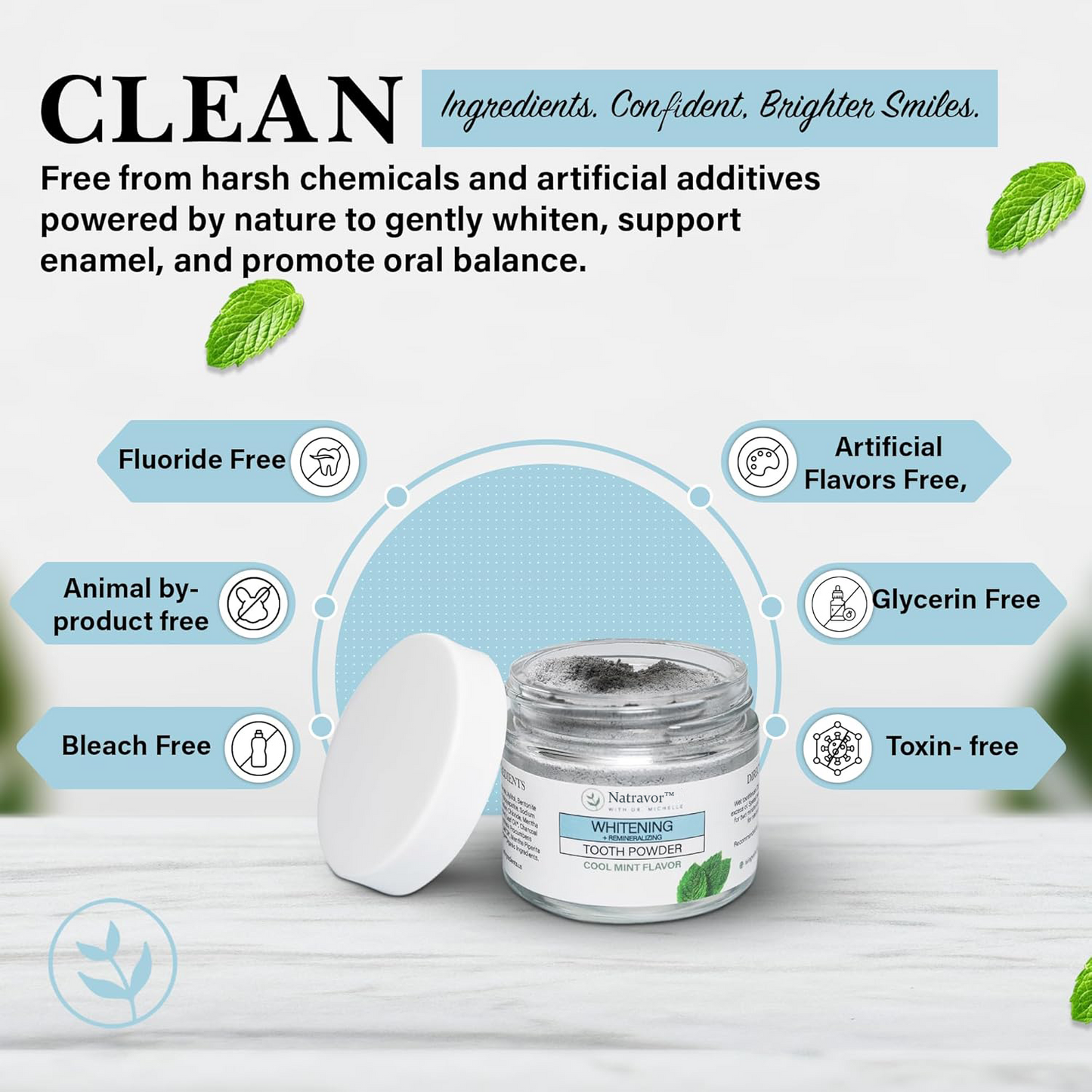 Natravor™Remineralizing & Whitening Tooth Powder Cool Mint