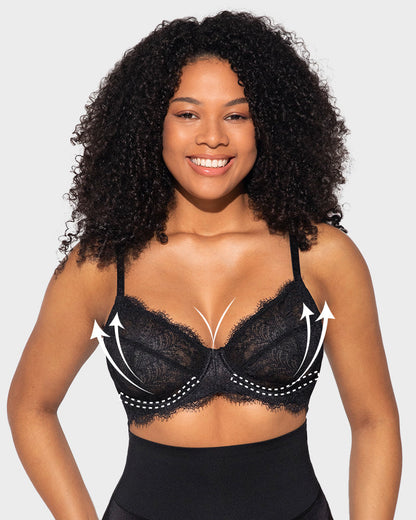Comfort Unlined Lace Underwire Push Up Bra