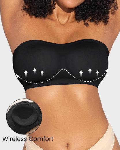 Non-Slip Crossover Side Hook Bandeau Bra