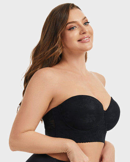 Smooth Lace Longline Strapless Underwire Bra