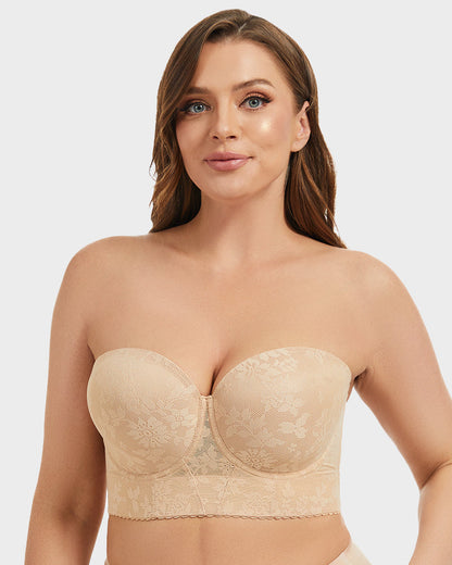 Smooth Lace Longline Strapless Underwire Bra