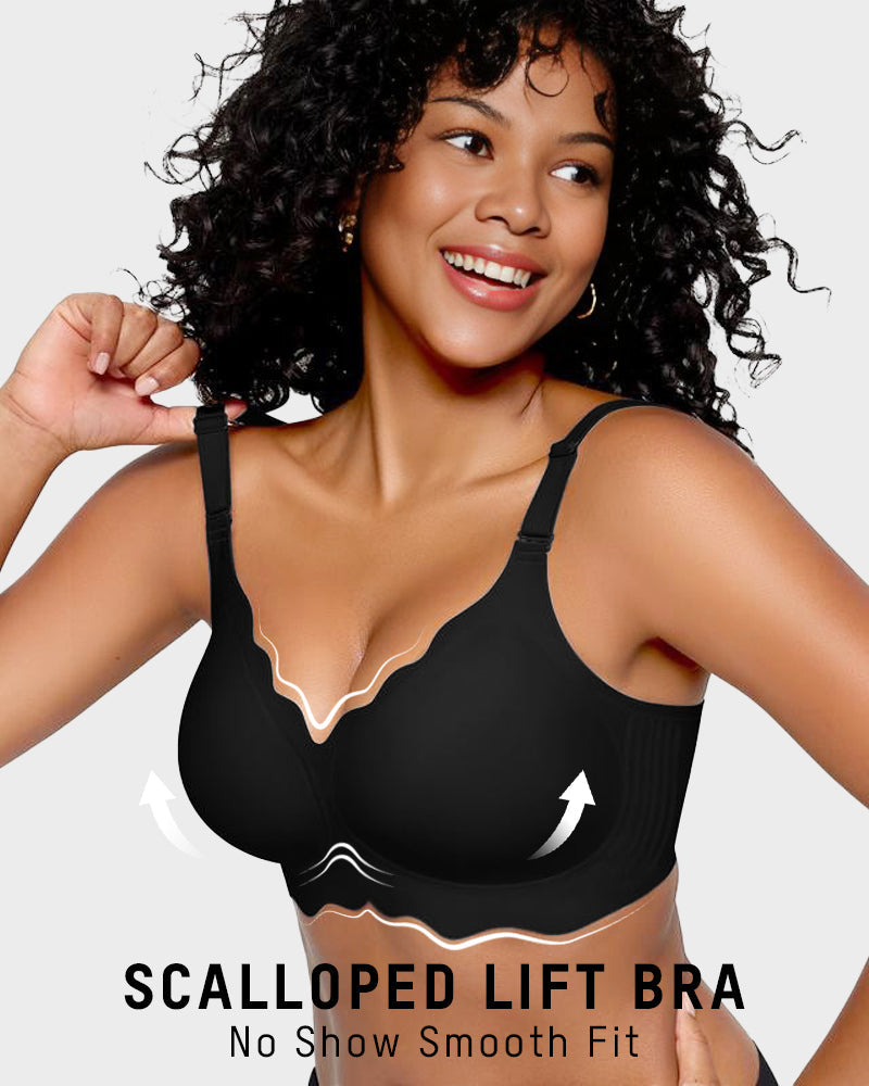 Soft Full Coverage Scalloped Wireless Jelly Bra
