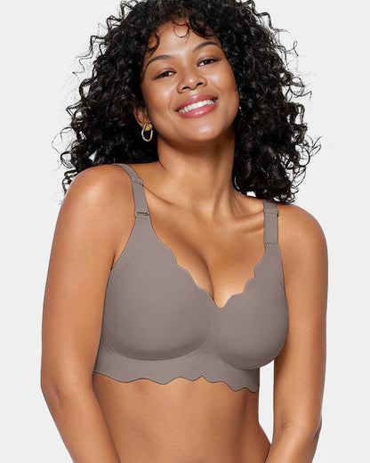 Soft Full Coverage Scalloped Wireless Jelly Bra