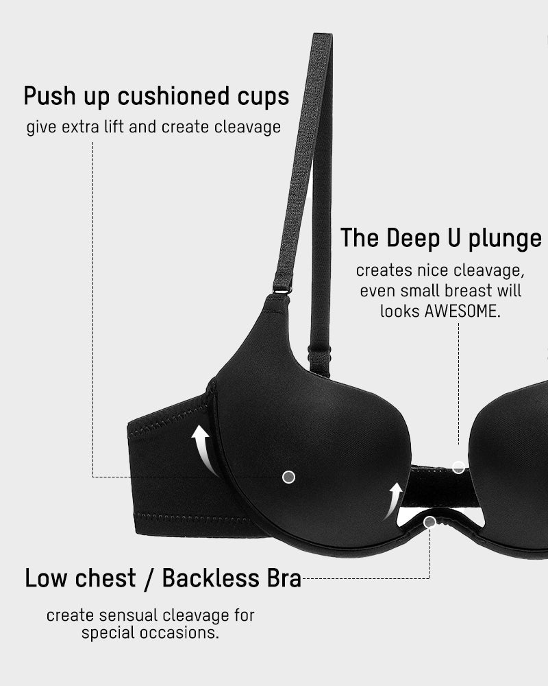 U-Shaped Backless Bra with Lift
