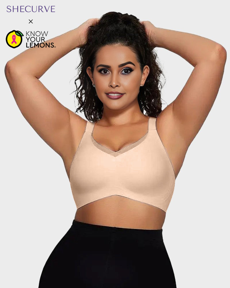 Womens Wireless Bras V Mesh Comfortable Bralette Supportive