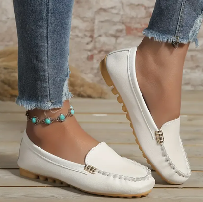 🔥Hot Sale🔥Orthowalk's Round-Toe Flats,Breathable Orthopedic Slip On Walking Shoes